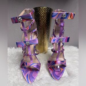 NWOT Steve Madden Sinclair Satin Rhinestone Strappy Sandals
